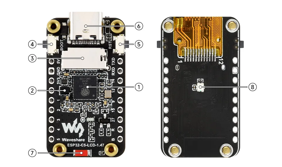 ESP32-C5-LCD-1.47 板载资源