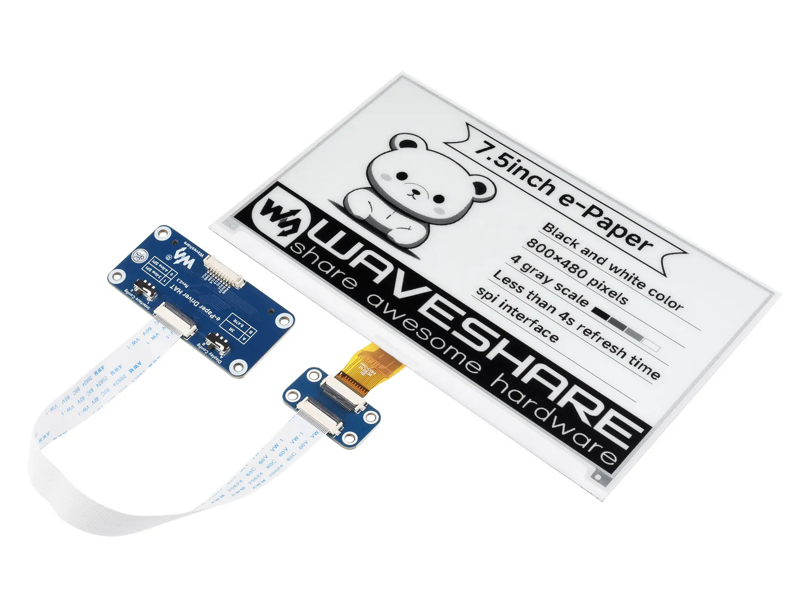 7.5inch e-Paper HAT 产品图