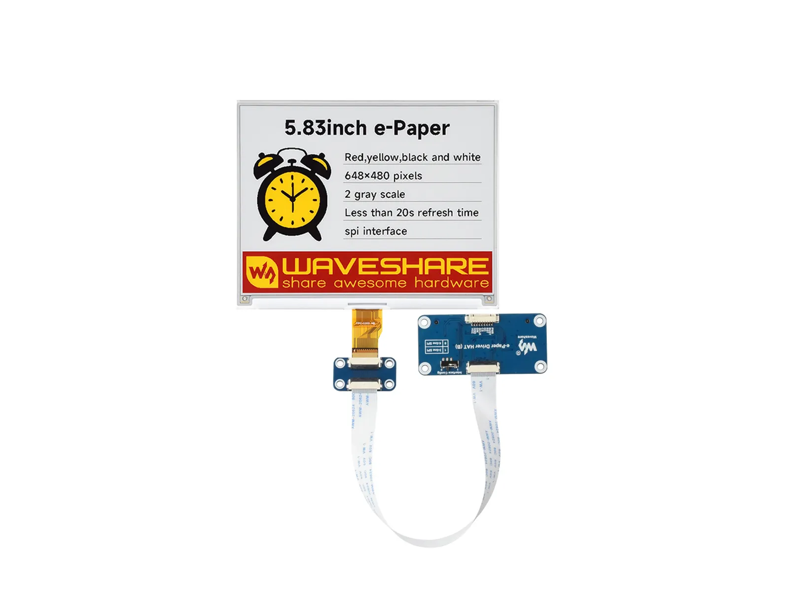 5.83inch e-Paper HAT (G) 产品图