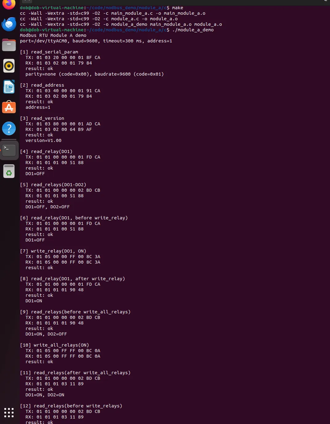  Modbus RTU PWM Output 4CH C 示例