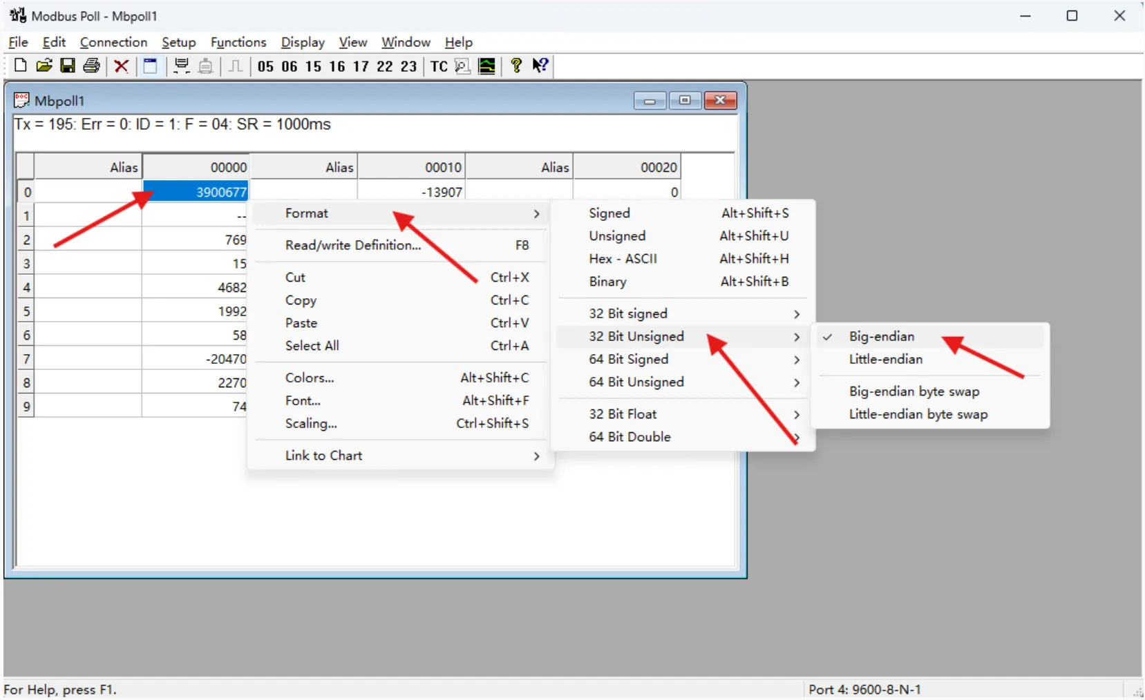 Modbus RTU PWM Output 4CH Modbus Poll 软件测试步骤 3