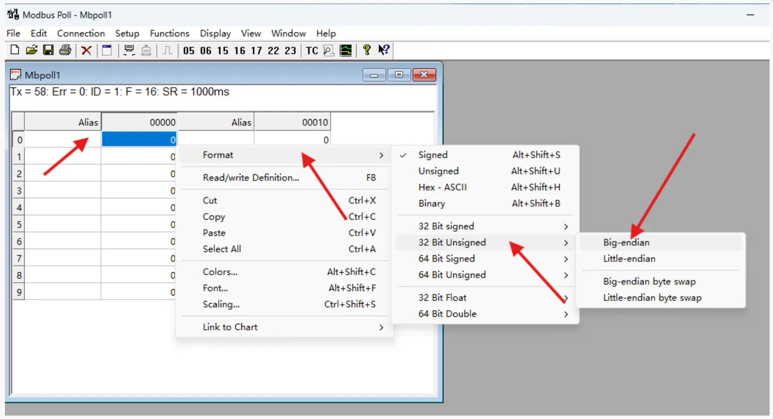 Modbus RTU PWM Output 4CH Modbus Poll 软件测试步骤 3